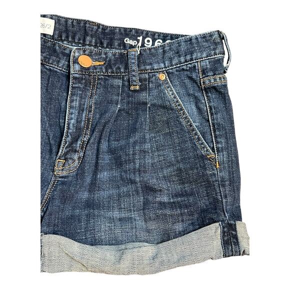 Gap Womens Jean Shorts Denim 2 / 26 Cuffed Rolled Hem Casual shorty Shortie - Picture 2 of 6